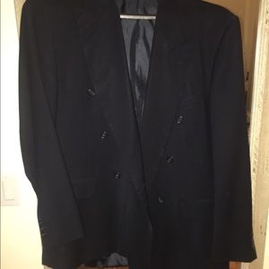 men’s dark blue double breasted blazer 42R